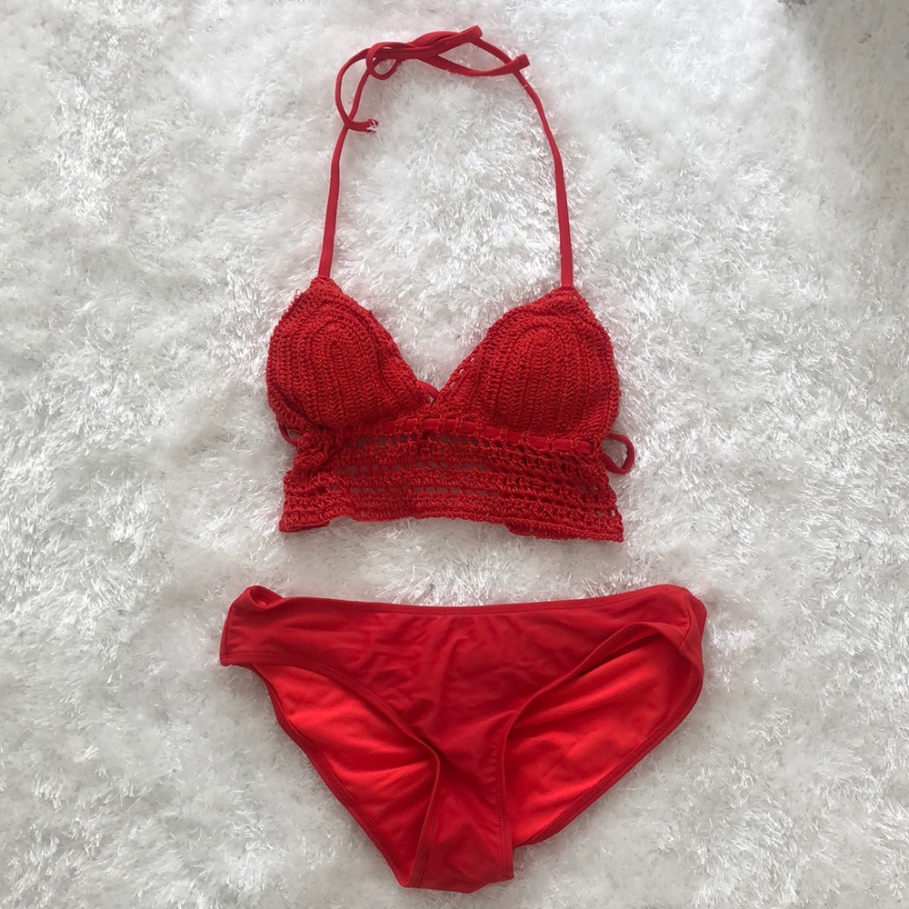 Burnt orange bathing suit